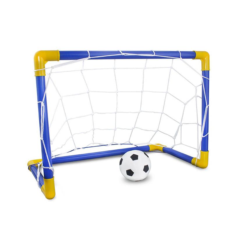 Indoor Football Toy Folding Mini Soccer Ball Goal Post Net Set Child Boys Girls Practical Entertainment Sport Game