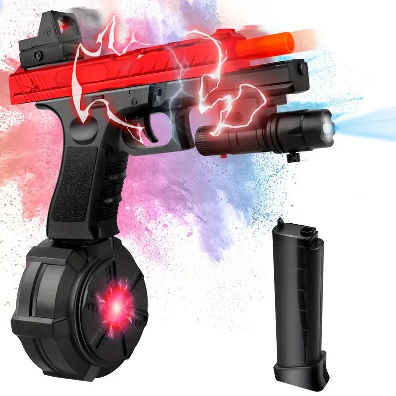 Gel Ball Blaster - Dual Mode Pistol with Drum, Manual & Automatic Shooting, Linked Effect, Ages 14+ Halloween and Christmas Gift Idea