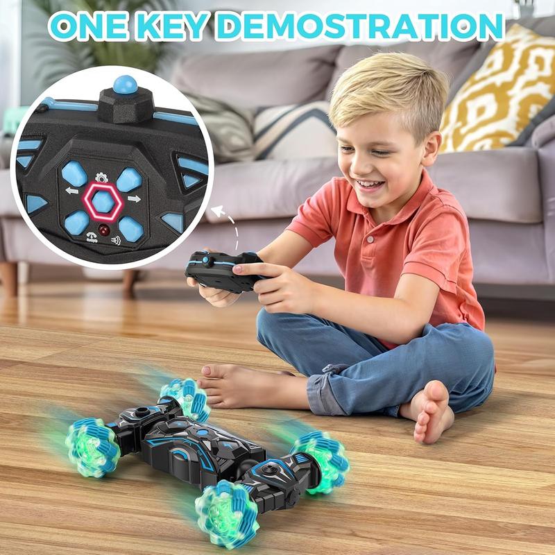 Remote Control Car for Boys 6-12 yr, Gesture Sensing RC Stunt Car Toys for Kids, 2.4gHz 4WD Hand Controlled RC Car, 360? Rotating Transform Drift Car Birthday Gift for Kids Aged 6 7 8 9 10 11 12