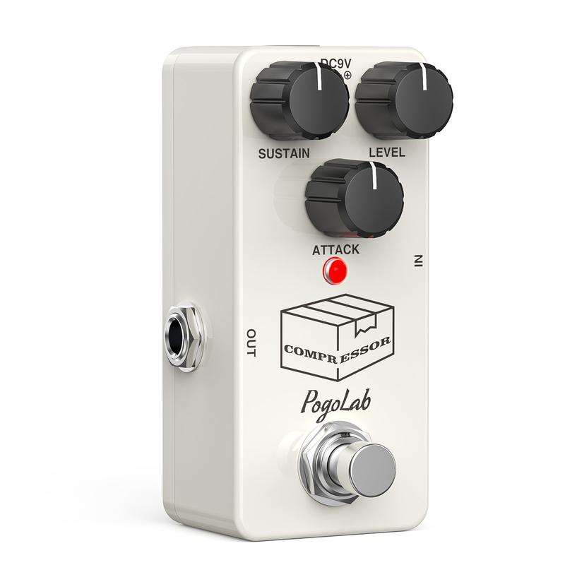 POGOLAB Compressor Pedal, Guitar Effect Pedal Compressor, Mini Compressor Pedal for Electric Guitar Bass, True Bypass