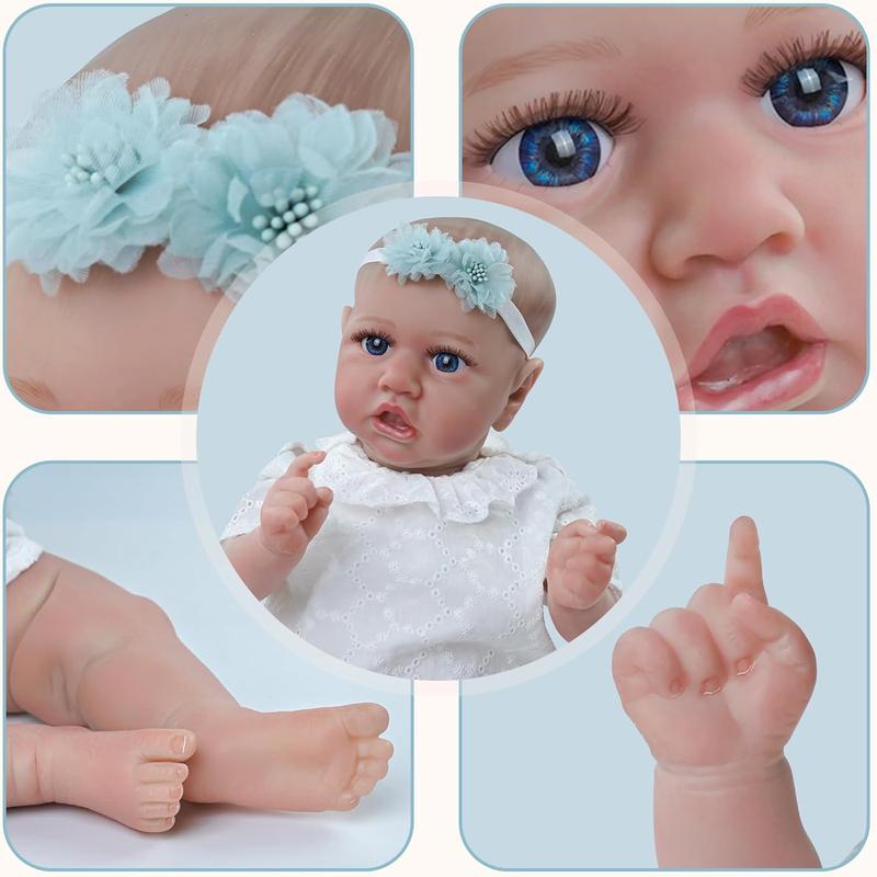 BABESIDE Reborn Baby Dolls, 20 inch Realistic Sweet Smile Newborn Real Life Baby Girl Dolls Soft Vinyl Baby Dolls with Clothes and Toy Gift for Kids Age 3+