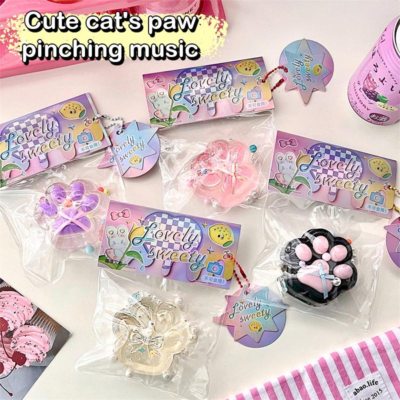 Cartoon  Cat Claw Squeeze Pinching Transparent Toy Cute Cat Paw Slow Rebound Decompression Toy Kids Stress Release Vent Toy