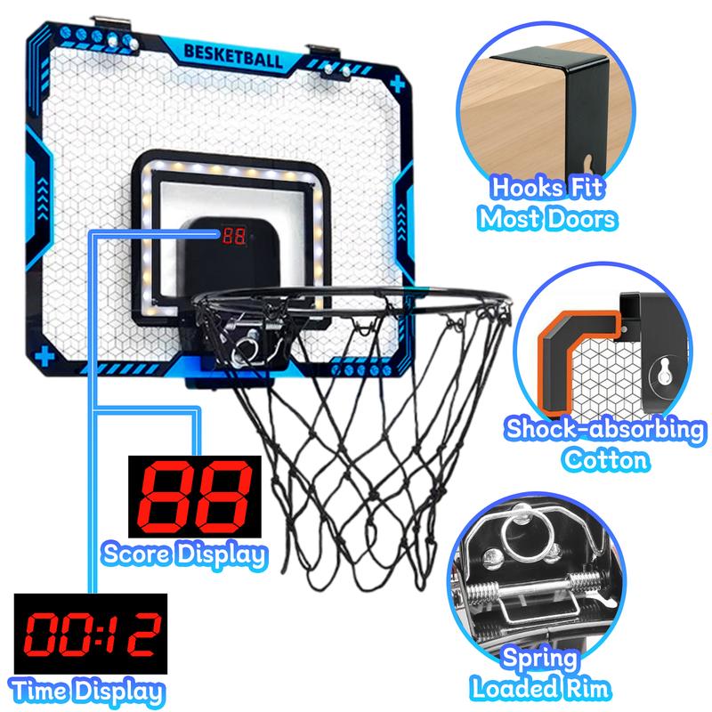 Mini Basketball Hoop Indoor - Electronic Scoreboard & 3 Balls, Great Basketball Toy