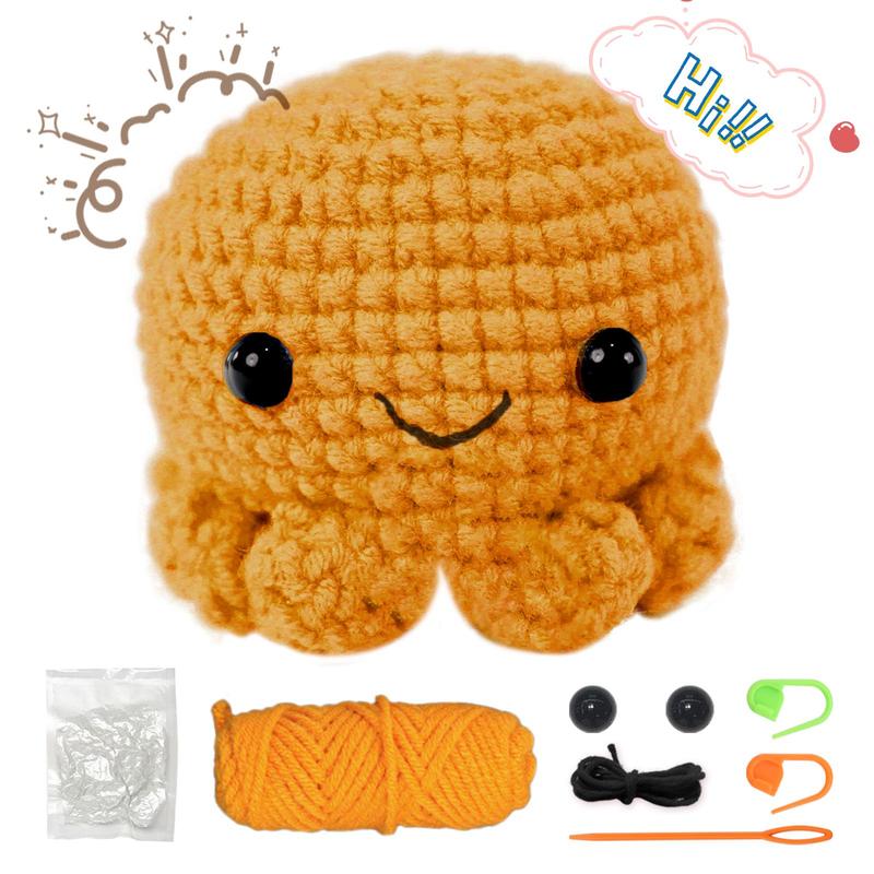 DIY Octopus Crochet Kit, 1 Set Cute Animal Crocheting Knitting Kit, Creative Knitting Supplies for Festival & Birthday Party