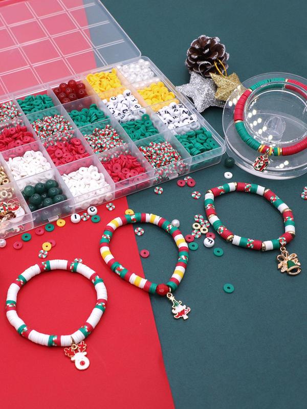 Christmas Themed Beaded Making Kit, DIY Jewelry Making Kit, Friendship Bracelet Making Kit for Women, Jewelry Making Supplies for Necklace Earrings Craft Set