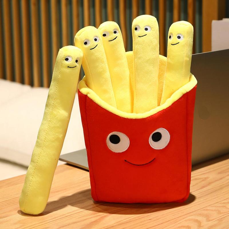 Cozy Corner Decorative Plush Toy, 1 Count Detachable French Fries Anxiety Toy, Interactive Emotional Toy, Stuffed Toys, Summer Birthday Gifts