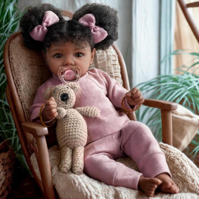 [IN STOCK] Lifelike Reborn Baby Dolls Daisy Black Girl- 20 Inch Soft Body Realistic-Newborn Baby Dolls Handmade Real Life Baby Dolls with Clothes and Toy Gift for Kids Age