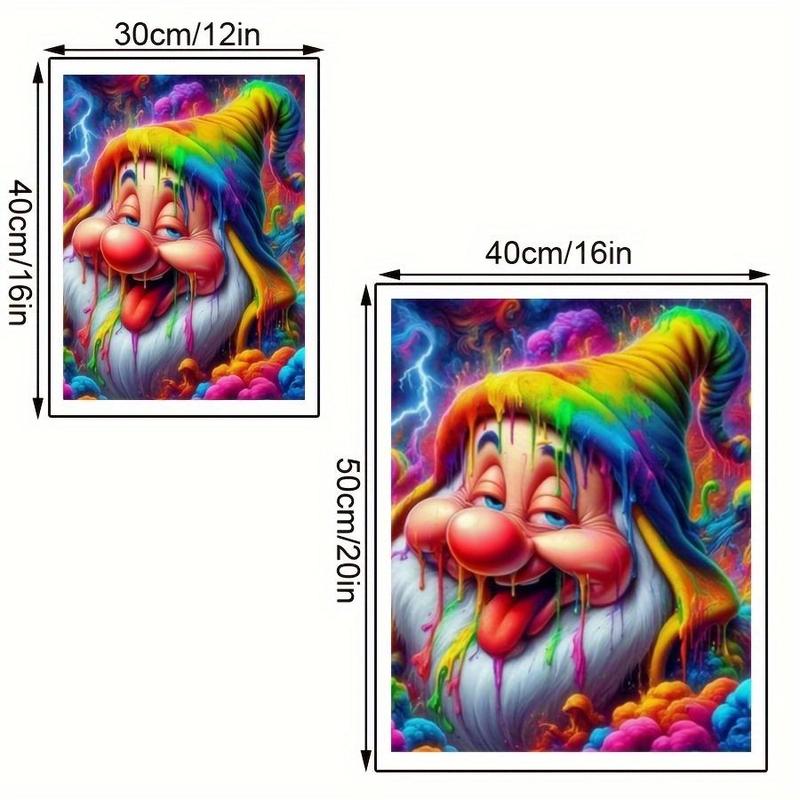 DIY Artificial Rhinestones Arts Painting Kit Without Frame, Funny Clown Pattern DIY Painting, Handmade Craft Art Decoration