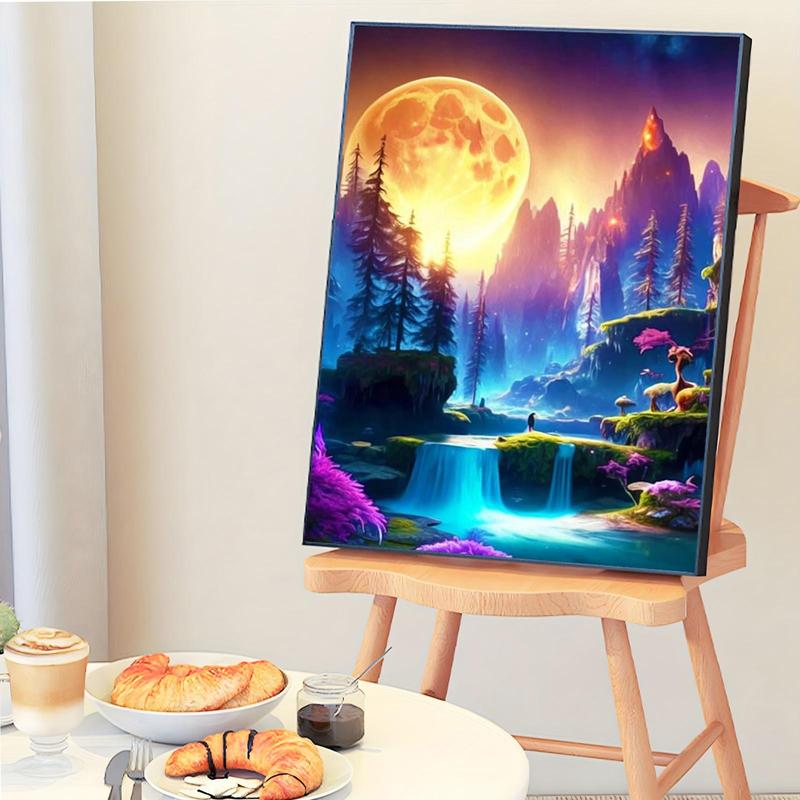 DIY Painting By Numbers Kit, 1 Set Landscape Pattern DIY Oil Painting without Frame, Wall Art Decor for Home Living Room Bedroom