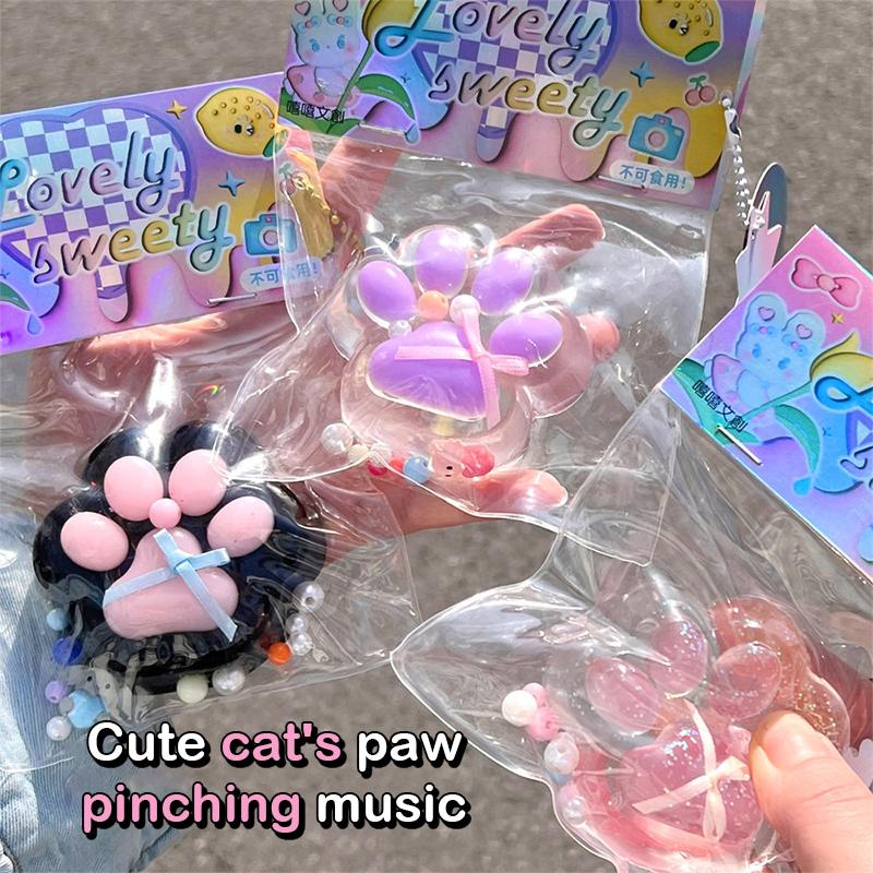 Cartoon  Cat Claw Squeeze Pinching Transparent Toy Cute Cat Paw Slow Rebound Decompression Toy Kids Stress Release Vent Toy