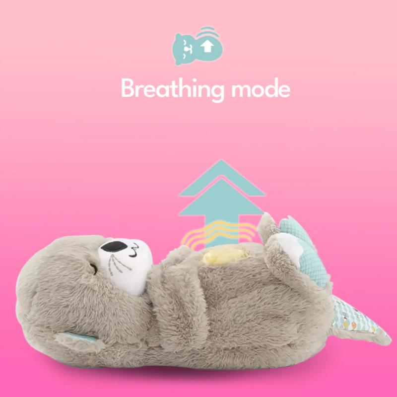 Schlsummer Otter, Snooze Otter Cute Toy, Adult Snooze Otter, Cute Toy Sleep Otter, Snooze Otter with Breathing Movement and Music Heartbeat