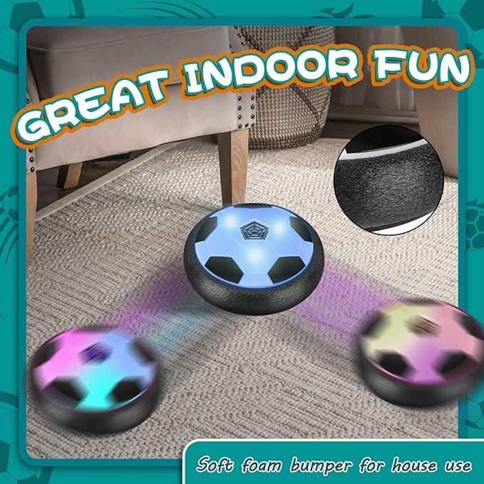 Hover Soccer : 1 Floating Soccer Balls with 2 Goals,  Indoor Active Game Ball – Fun Gliding Disk Toy for Kids Ages 5-12, Perfect Birthday or Christmas Gift for Boys and Girls