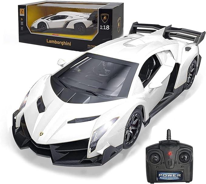 LAFALA Remote Control Car RC Cars Racing Car 1:18 Licensed Toy RC Car Compatible with Lamborghini Model Vehicle for Boys 6,7,8 Years Old,White