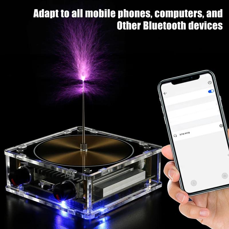 Tesla Coil Music Box Bluetooth Connection Music Coil Touchable Artificial Spark Gap Arc Generator Desktop Toy Gift For Kids ﻿