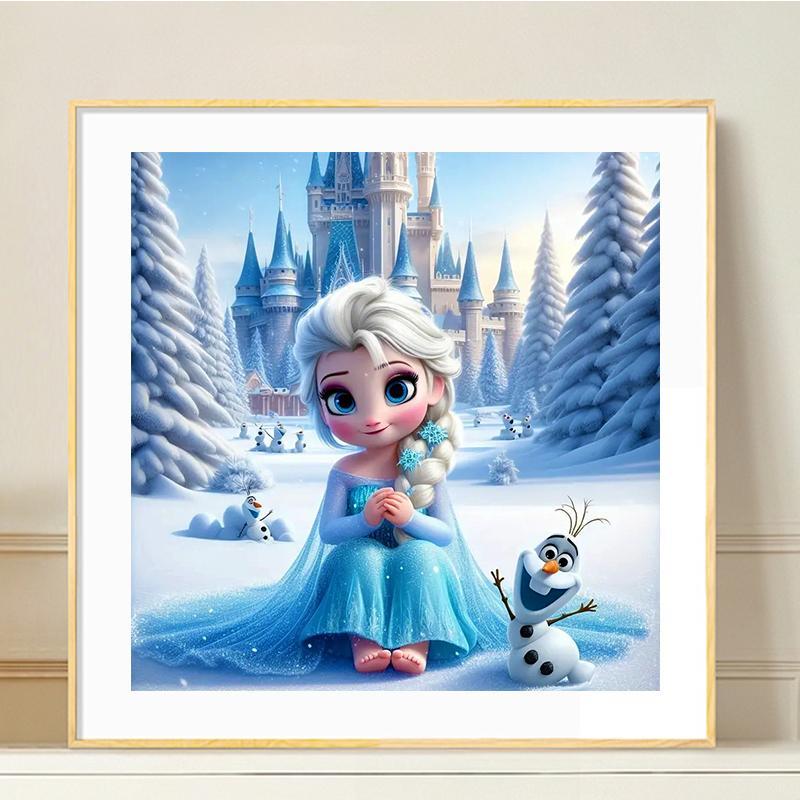 Disney Elsa Princess Pattern DIY Diamond Arts Colorful Painting Kit without Frame, 1 Set Diamond Arts Colorful Painting for Beginners, Handmade Gift