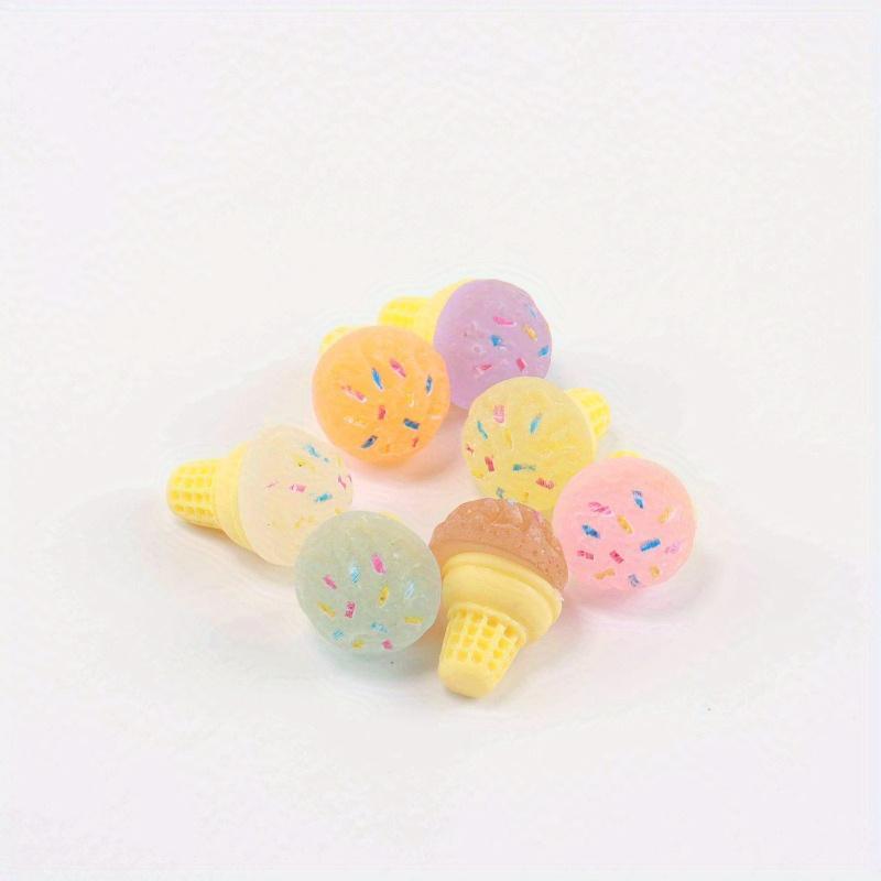 Luminous Resin Ice Cream Cone (10pcs), Kawaii glowing Ice Cream Cone for DIY Hairpin Scrapbooking, DIY Supplies for Journal Making