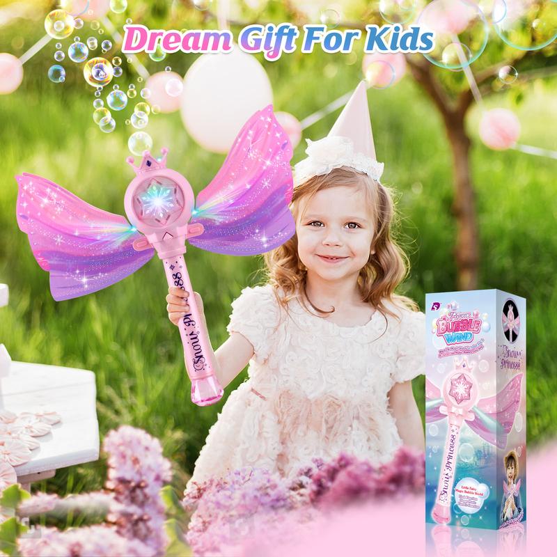 Christmas Bubble Wands for Kids Girls - LED Light & Music Bubble Machine, Outdoor Party Birthday Toys for Toddlers, Gift for Girls