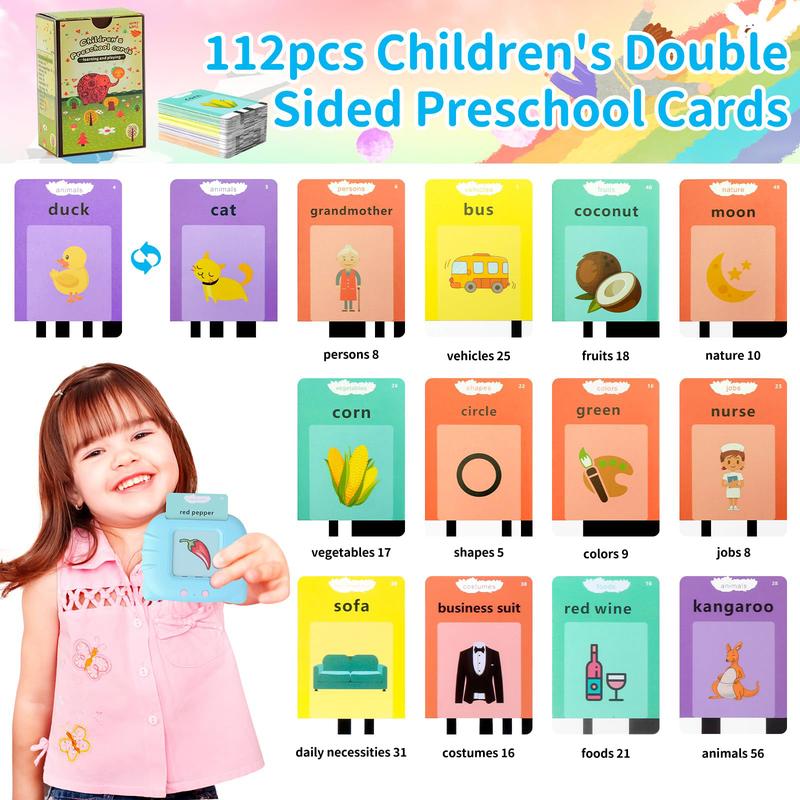 224 510(Spanish&English) Words Alphabet BilingualTalkingHash Cards for 3-8 YearsToddlers. Pocket Speech BuddyTherapy AutismToys,  EducationalLearing InteractiveToy for Boys GirlsKids Gifts Blue