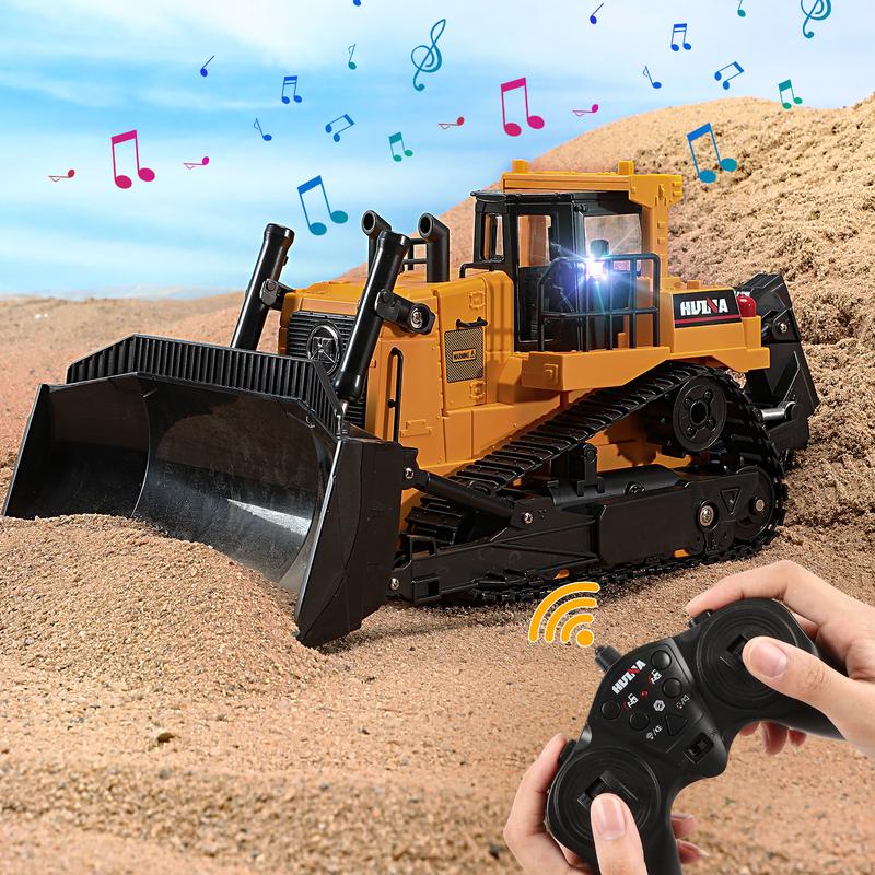 Large Remote Control Construction Vehicles (1:16 Excavator, 1:16 Bulldozer, 1:18 Loader, 1:18 dump truck). Educational toy gifts for boys and girls.