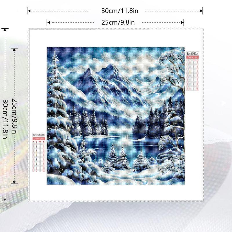 Snowy Mountain Pattern DIY Diamond Arts Colorful Painting Kit without Frame, DIY 5D Diamond Arts Colorful Painting Kit, Wall Art Decor for Home