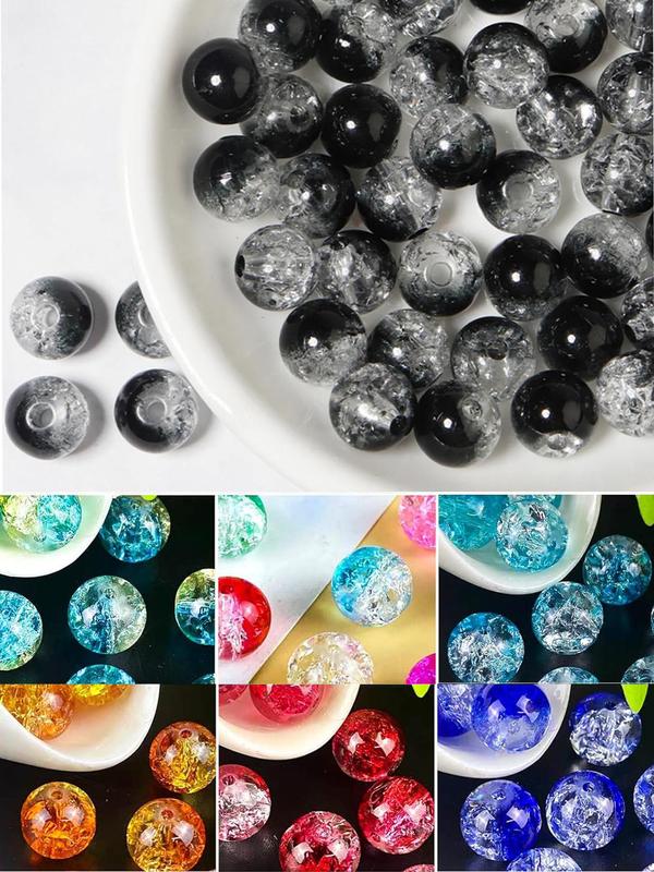 8mm Round Glass Beads, Colorblock Beads for Bracelet Making, Jewelry Making Kit, School Supplies, Arts and Crafts for Kids