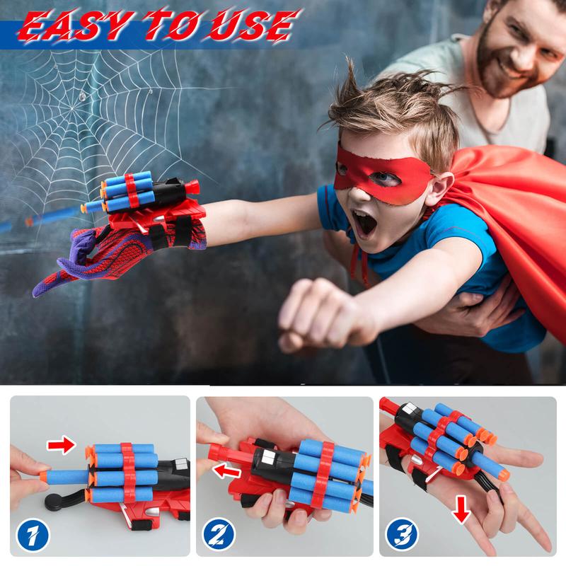 Web Shooters Toy 2 Pack,Web Slinger Toys with Spider Glove Launcher,Toys for Young Men Women's Christmas Gift, Halloween Present, Black Friday Gifts,Fun Toy