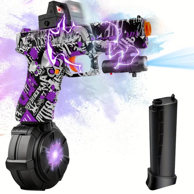 Gel Ball Blaster - Dual Mode Pistol with Drum, Manual & Automatic Shooting, Linked Effect, Ages 14+ Halloween and Christmas Gift Idea