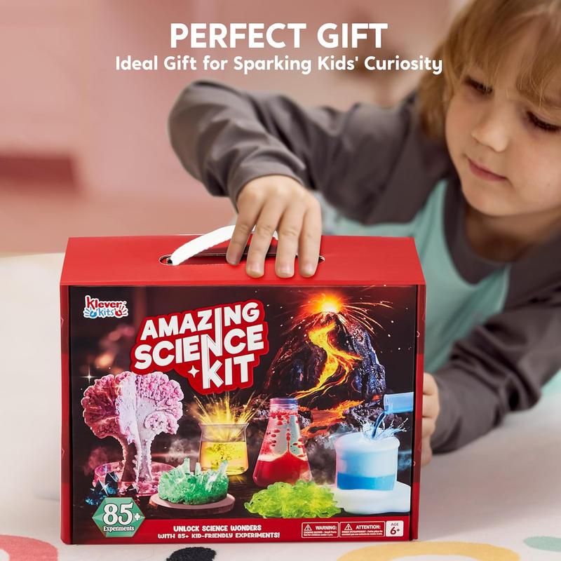 Amazing Science Kits- 85+ Experiments Educational Toys, STEM Activities with Erupting Volcano and Growing Crystal Tree for Kids Aged 6 7 8+