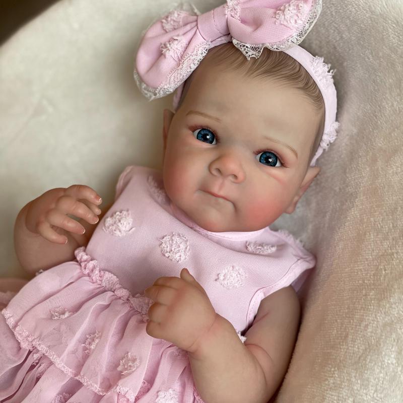 48CM All Vinyl Girl Bettie Bebe Reborn Dolls Handmade Painted Full Body Soft Vinyl Reborn Doll Girl With Adorable Outfits For Family's Gifts Collection Series