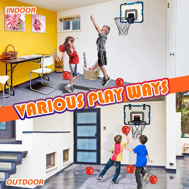 Mini Basketball Hoop Indoor - Electronic Scoreboard & 3 Balls, Great Basketball Toy