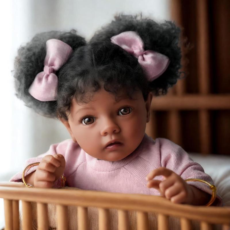 [IN STOCK] Lifelike Reborn Baby Dolls Daisy Black Girl- 20 Inch Soft Body Realistic-Newborn Baby Dolls Handmade Real Life Baby Dolls with Clothes and Toy Gift for Kids Age