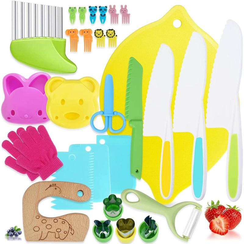 30 Piece Kids Wooden Cookware Set, Kids Cookware with Cutting Board for Realistic Cooking - Great Toy Gift for Boys Girls