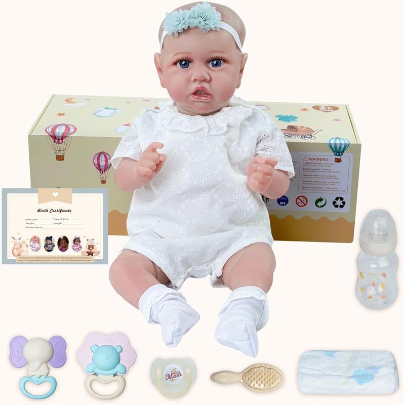 BABESIDE Reborn Baby Dolls, 20 inch Realistic Sweet Smile Newborn Real Life Baby Girl Dolls Soft Vinyl Baby Dolls with Clothes and Toy Gift for Kids Age 3+