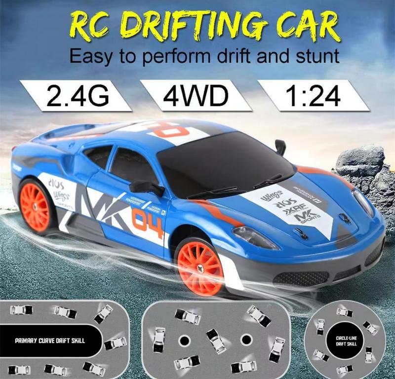 Drift Car Mini RC Drift Car for Adults 1:24 Remote Control High Speed Race Drifting Cars 2.4GHz 4WD Racing Hobby Toy Car with Headlight for Boys and Girls