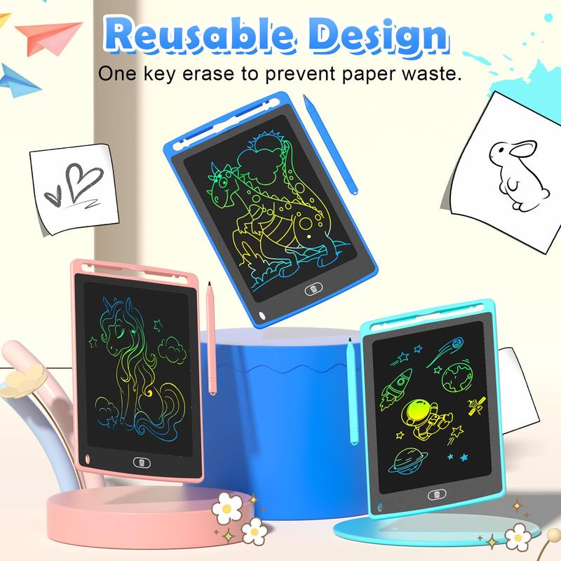 3 Pack LCD Writing Tablet for Kids, 8.5 Inch Colorful Doodle Board Drawing Tablet, Educational Learning Toys Birthday Gifts for Boys Girls Age 3 4 5 6 7 8