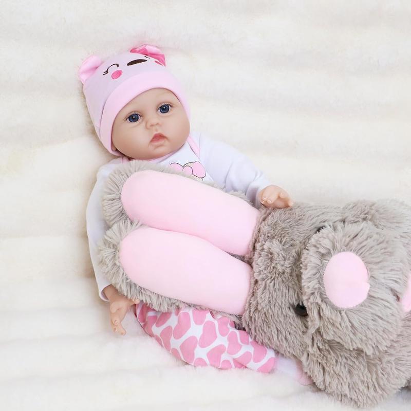 24inch 60cm Reborn Dolls Girl Doll, 1 Count Handmade Soft Vinyl Silicone Realistic Newborn Doll, Stocking Fillers Gift, Christmas Gift