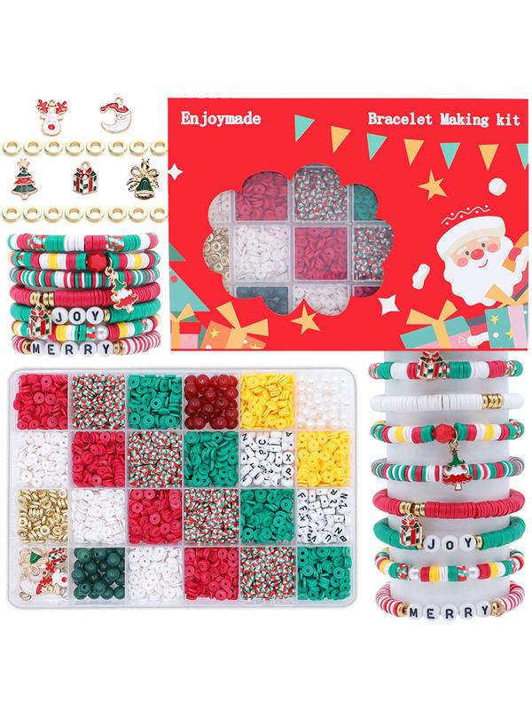 Christmas Themed Beaded Making Kit, DIY Jewelry Making Kit, Friendship Bracelet Making Kit for Women, Jewelry Making Supplies for Necklace Earrings Craft Set