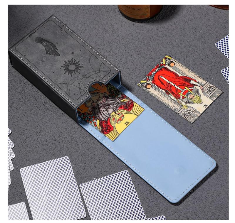 PU Leather Tarot Cards Case Moon Design Playing Holder Most Standard Size Playing Cards Gothic Oracle Cards (Sun Style)