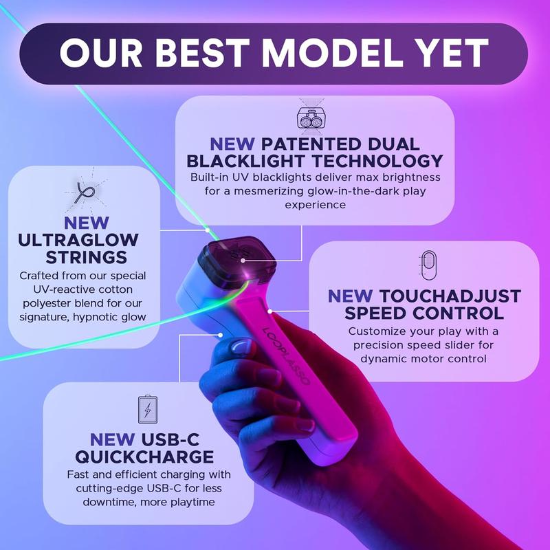 Hot Sale !!!! [best seller] Black Friday deal -Loop Lasso Nano - The Original Glow-in-The-Dark String Shooter Toy- Built-in UV Blacklight- Safe Interactive STEM Learning Toy- Viral Stocking Stuffer Gadget- Holiday Family Game Night Fun- Christmas gift .