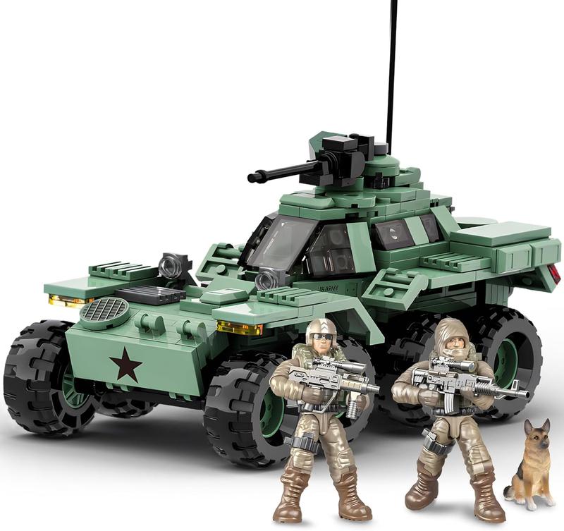 HI-REEKE Military Vehicles Building Block Set, XM808 Army Car Toy for Teen-458pcs