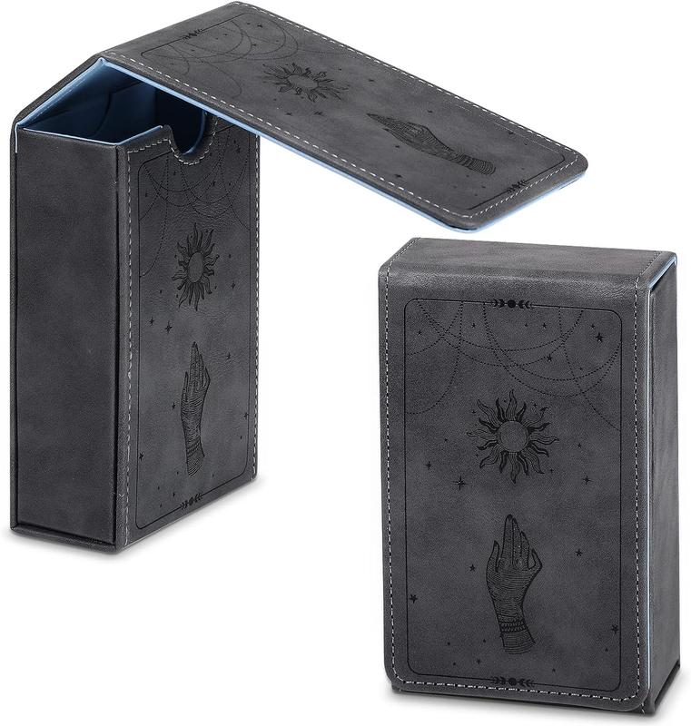 PU Leather Tarot Cards Case Moon Design Playing Holder Most Standard Size Playing Cards Gothic Oracle Cards (Sun Style)