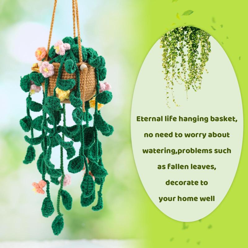 Hanging Potted Plant Crochet Kit, Crochet Starter Kit with Step-by-Step Instructions & Video Tutorials, DIY Knitting Kit for Adults