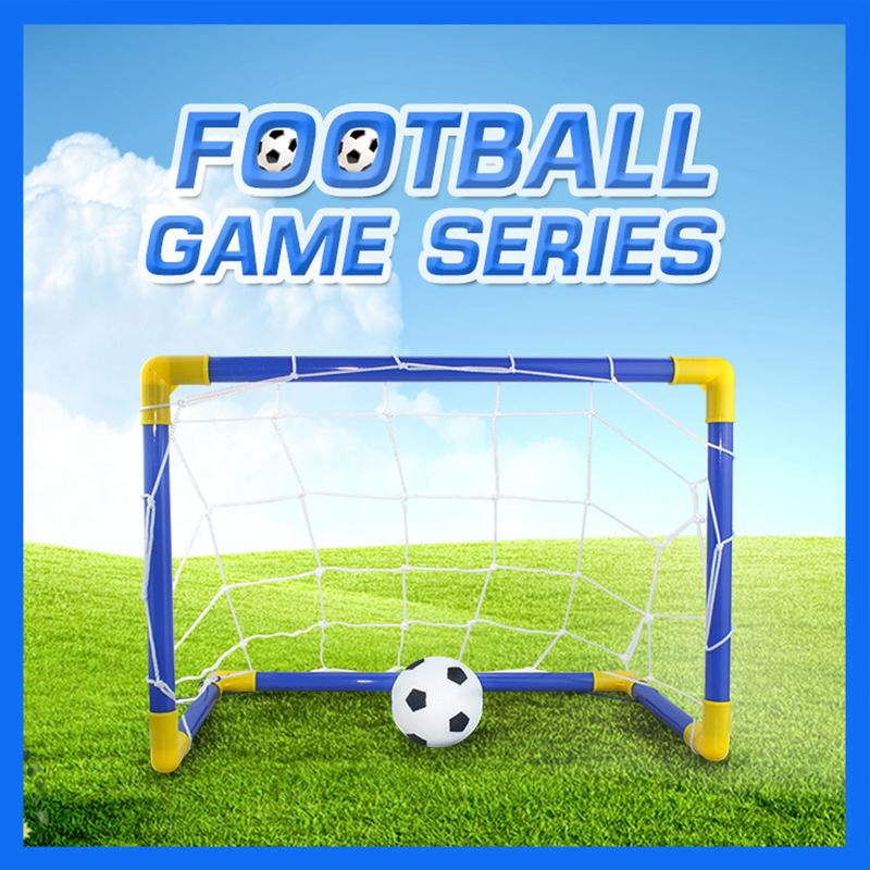 Indoor Football Toy Folding Mini Soccer Ball Goal Post Net Set Child Boys Girls Practical Entertainment Sport Game