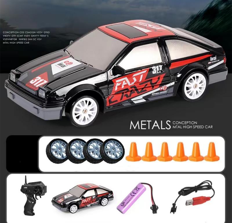 Drift Car Mini RC Drift Car for Adults 1:24 Remote Control High Speed Race Drifting Cars 2.4GHz 4WD Racing Hobby Toy Car with Headlight for Boys and Girls