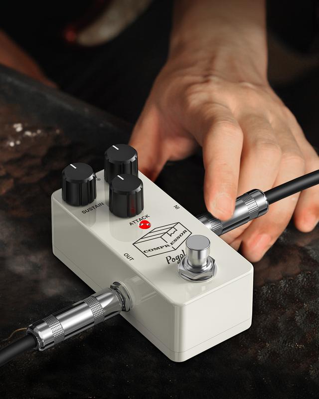 POGOLAB Compressor Pedal, Guitar Effect Pedal Compressor, Mini Compressor Pedal for Electric Guitar Bass, True Bypass