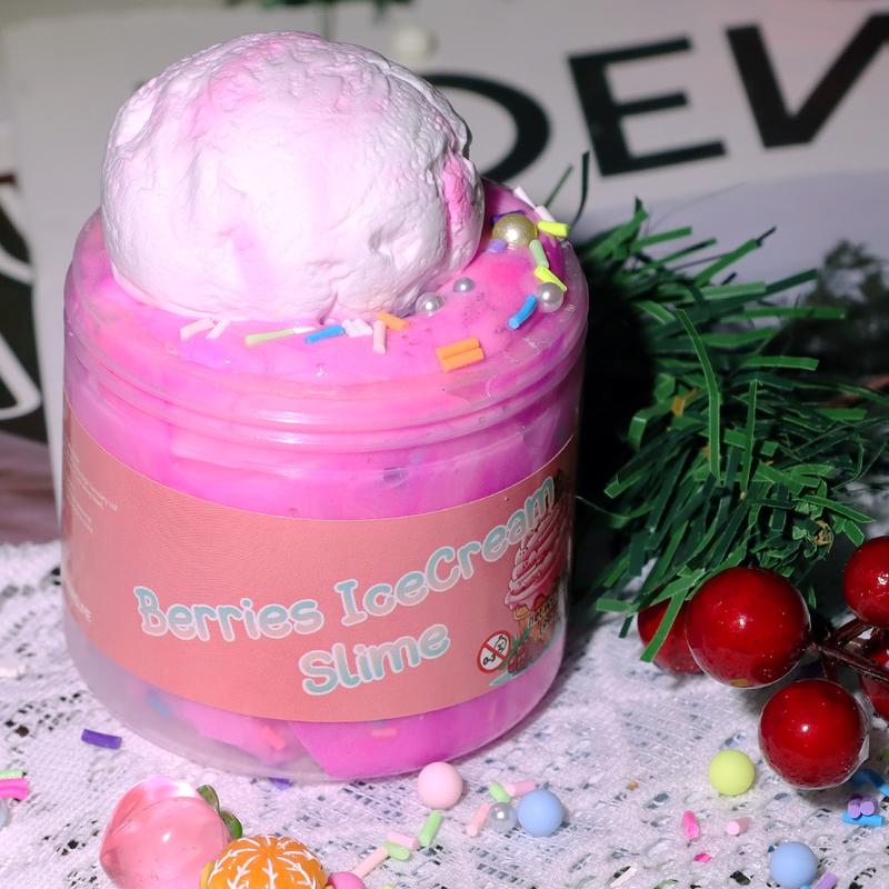 Winsons Berries Ice Cream Slime-Safe and non-toxic for children, DIY toys that relieve stress and have a healing smell