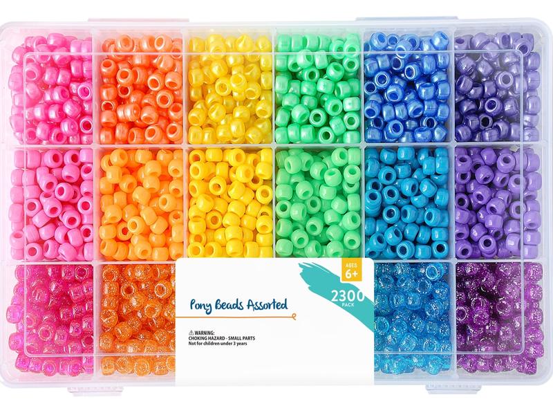 Bright & Sparkle Pony Bead Box - 2300 Pieces- Unisex