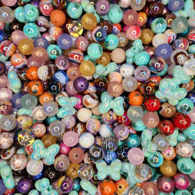 Assorted Bead Mix: Durable Beads for DIY Pens, Bracelets, Necklaces