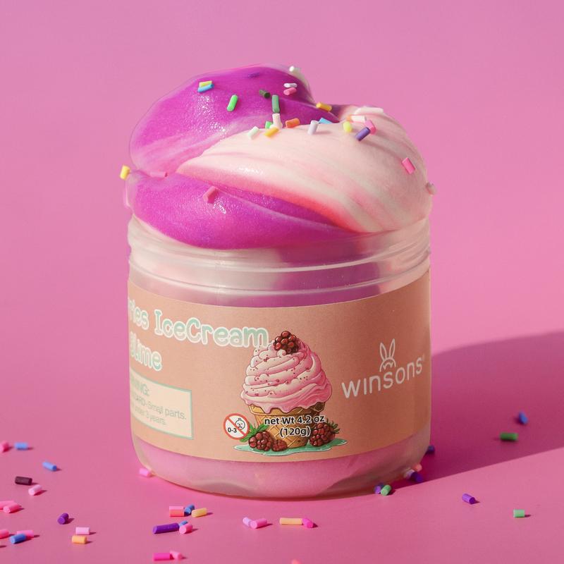 Winsons Berries Ice Cream Slime-Safe and non-toxic for children, DIY toys that relieve stress and have a healing smell