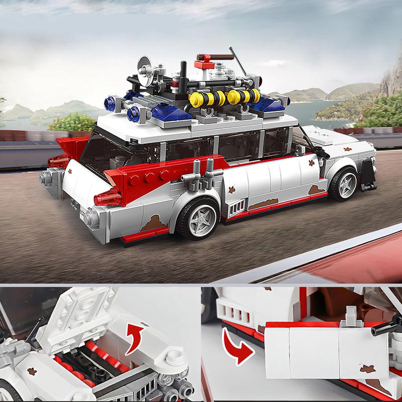 HI-REEKE Buster ECTO-1 Building Kit for Adult, Ghost Speed Champion Car Creator Building Blocks Toy Set Creator-605PCS building  blocks